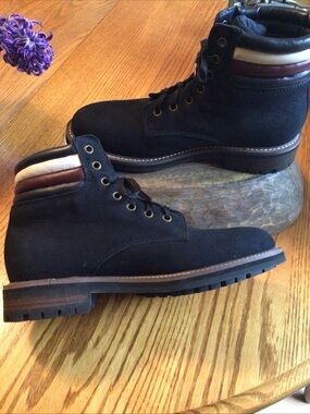 Men's Tommy Hilfiger Navy Suede Lace-Up Work Boots 8.5
